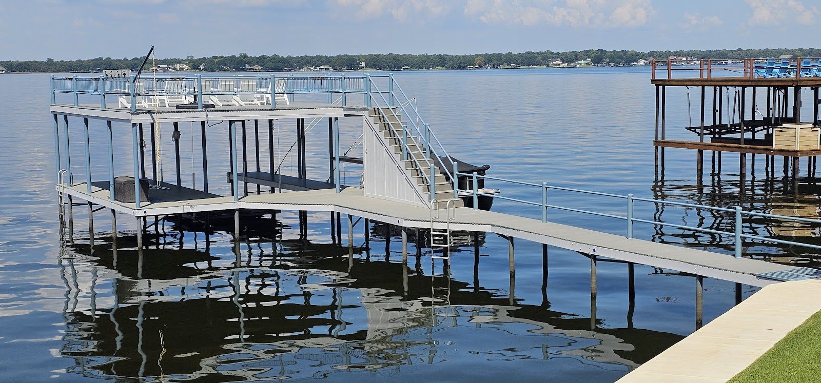 Boathouse and dock in daylight