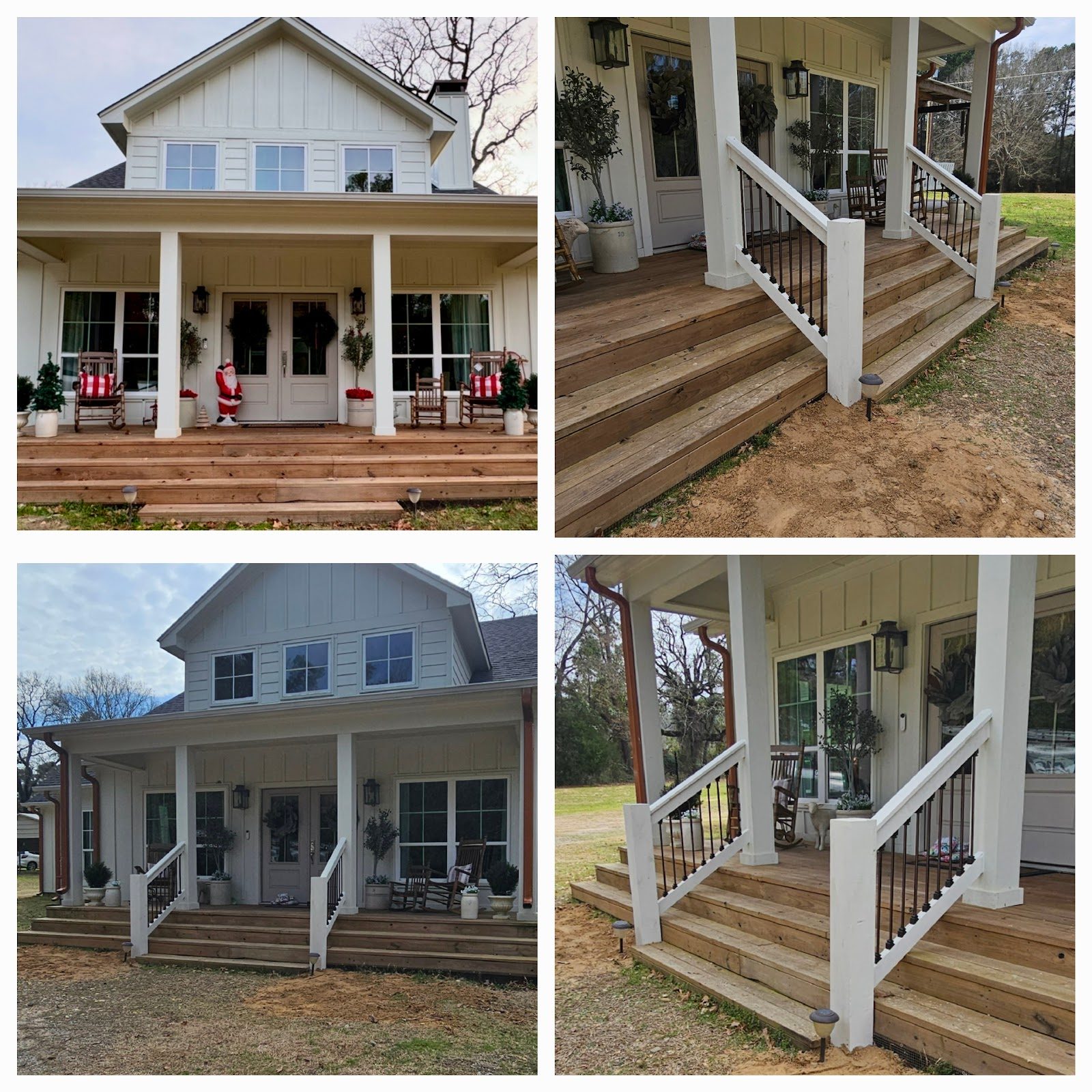 Front porch columns and steps rebuilt